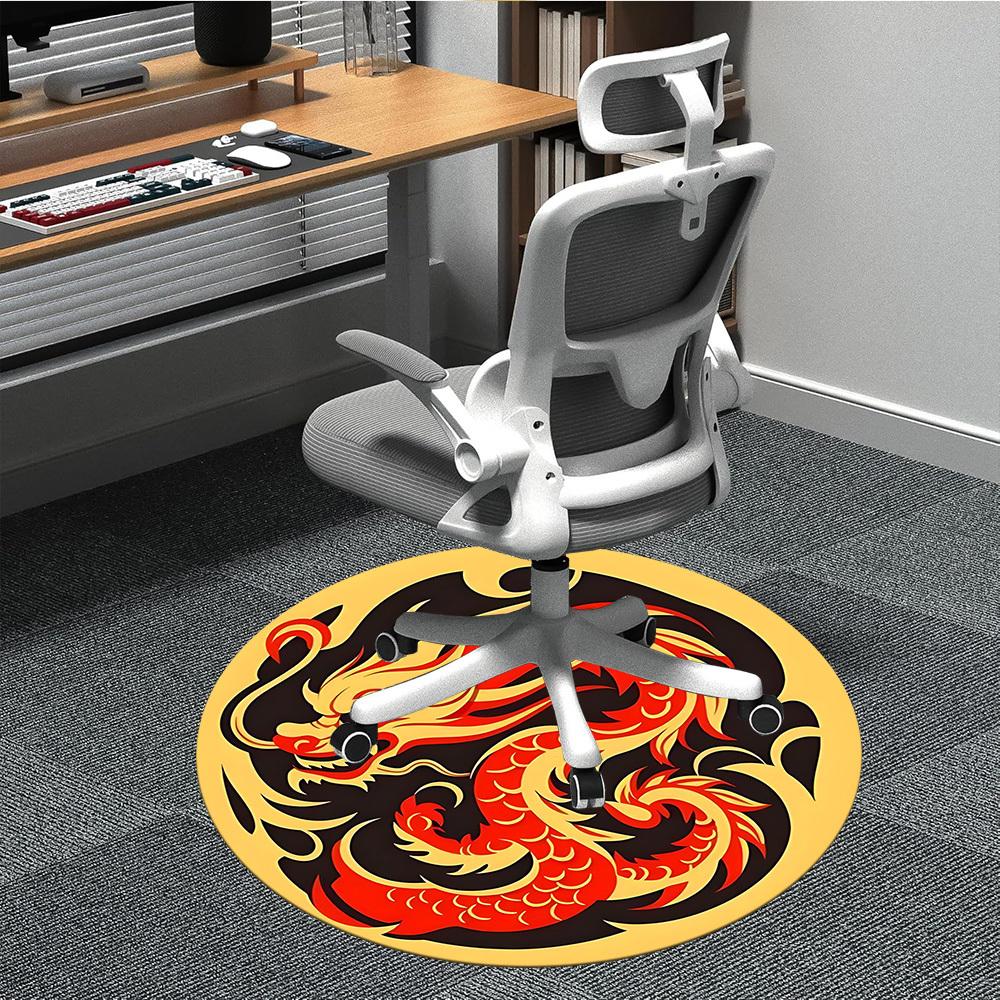 1PC Dragon Pattern Chair Carpet for Office, Indoor Non-Slip Washable  Carpet, Soft Comfortable Mat For Office Room yy250930172