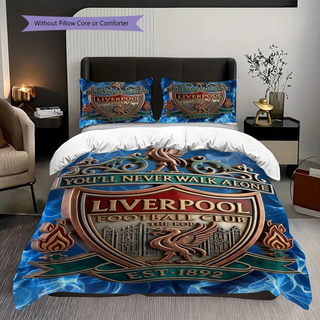 Liverpools Legacy Unity Pride Three-piece set (1 * duvet cover + 2 * pillowcase, without core) 2D Flat Christmas birthday gift Bedding set