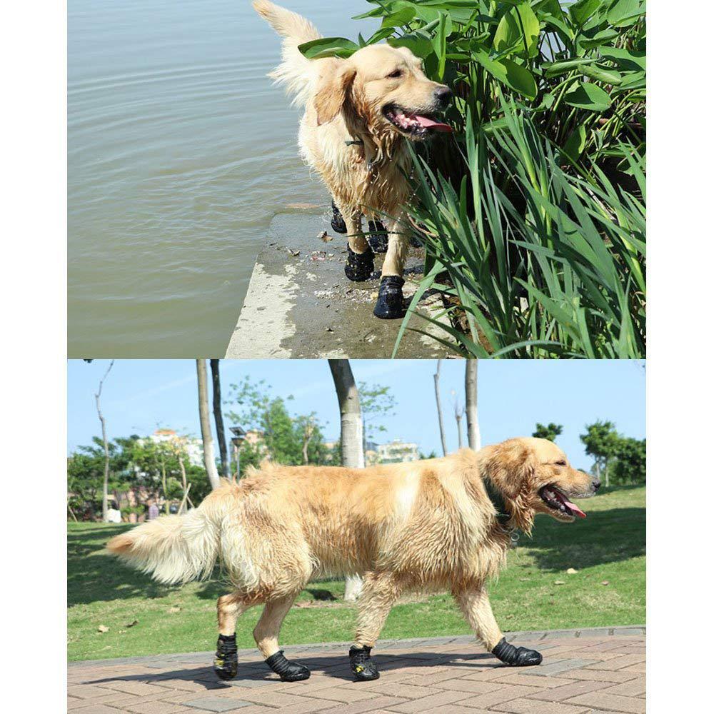 Hundeschuhe für große Hunde Wasserdichte Hundestiefel mit Reflexstreifen für heißen Asphalt Winter Schneebedeckt