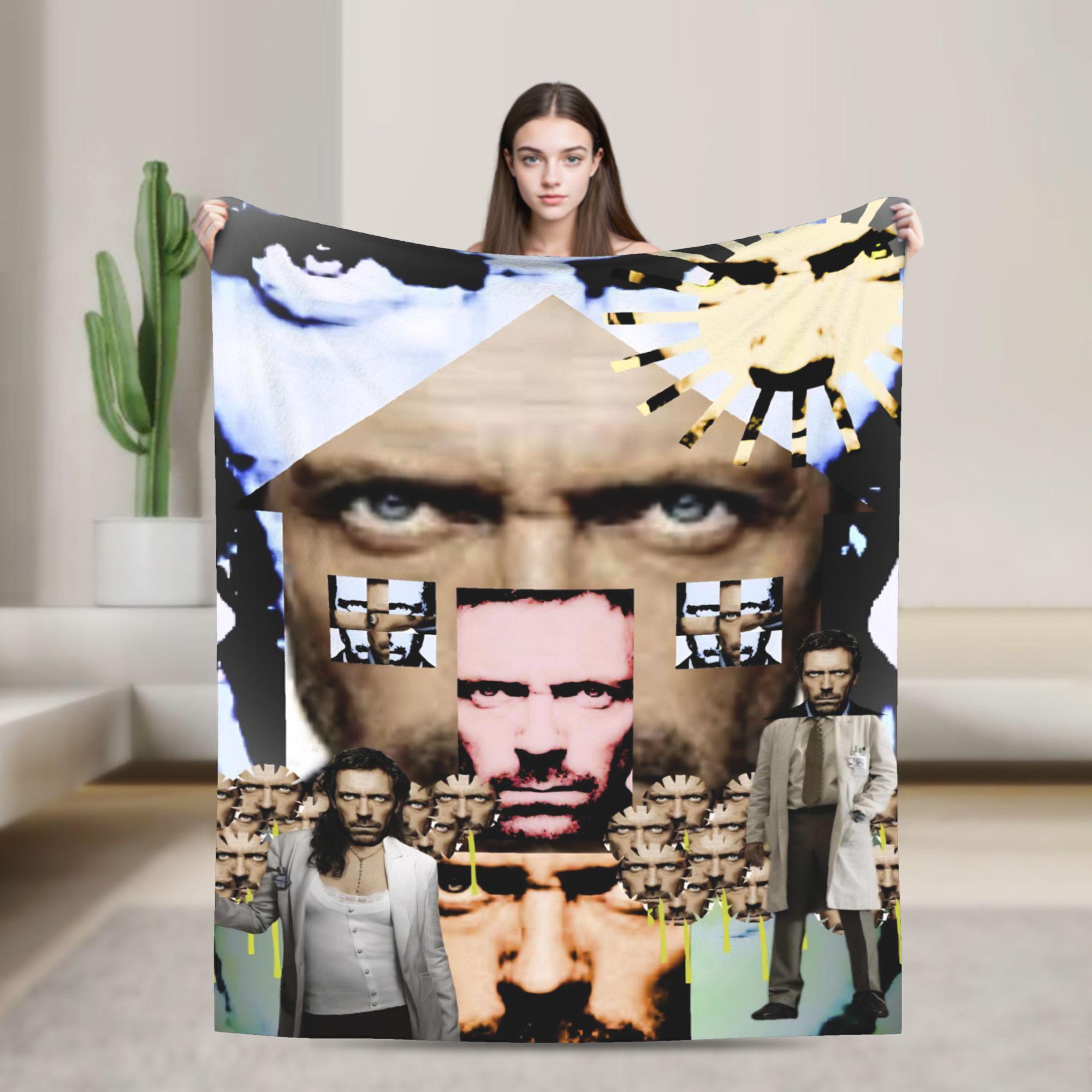 Nouvelle Couverture Graphique Dr Gregory House Md Drôle Mème Couverture Jetée Peluche Douce Chaude Pour Décoration Intérieure Couvre-lit Flanelle Housse de Lit Size: 75*100cm, Weight: 230 GSM