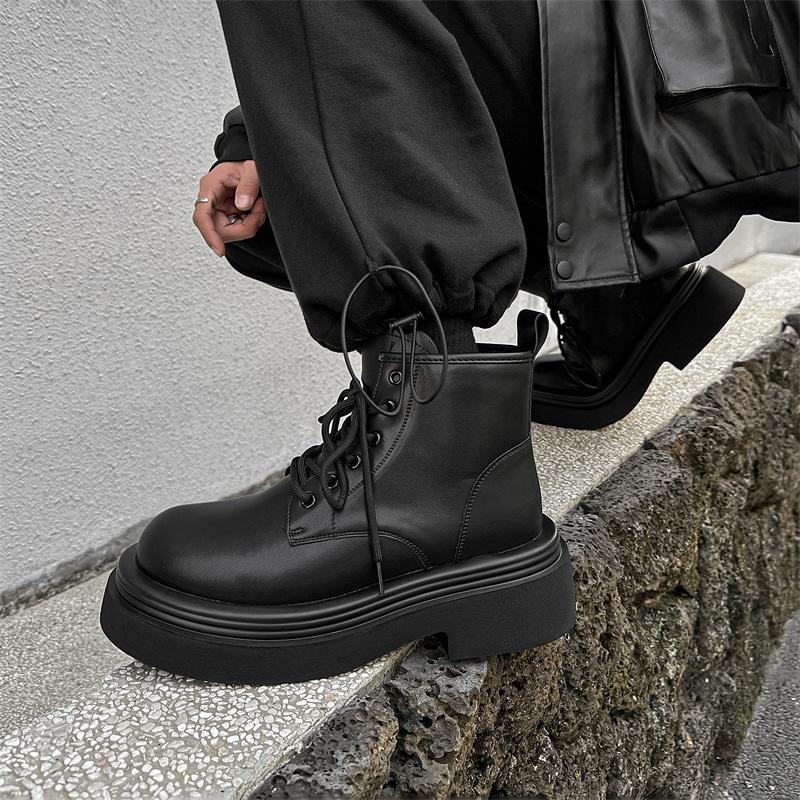 Martin boots men's British wind locomotive handsome tooling low-top Chelsea boots heightening leather shoes tide 5011-W