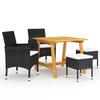 VidaXL 5-Piece Garden Dining Set Table and Patio Dining Chairs Outdoor Dining Furniture Living Room of 3068691