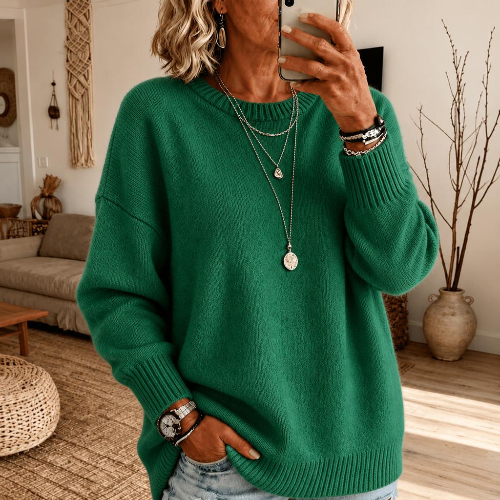Women's Fashion Thick Neck Color Sweater for Casual Warmth