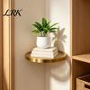 Illuminated Wall Decor for Home Floating Shelf with LED Light, Modern Gold Metal Display Rack Stylish Items Plants Book, Space Saving Mounted