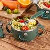 316L Stainless Steel Children's Cartoon Rice Bowl with Lid - Anti-scald, Double Ear, Perfect for Baby Food