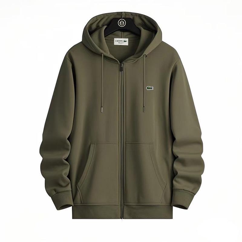 Herren Einfarbig Französische Fischmarke Bestickter Reißverschluss-Sweatshirt für Frühling/Herbst