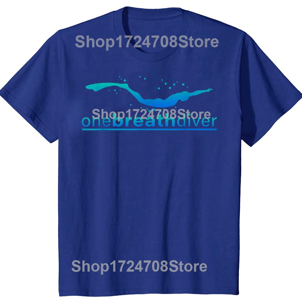 Funny One Breath Diver Freediving T Shirts Cotton Streetwear Short Sleeve Gifts Mens Fashion Casual Loose Oversized T Shirt