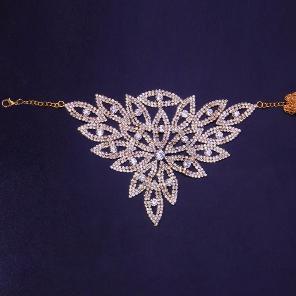 Adjustable Rhinestone Choker Necklace Shiny Bridal Necklace Collarbone Chain  Party Wear