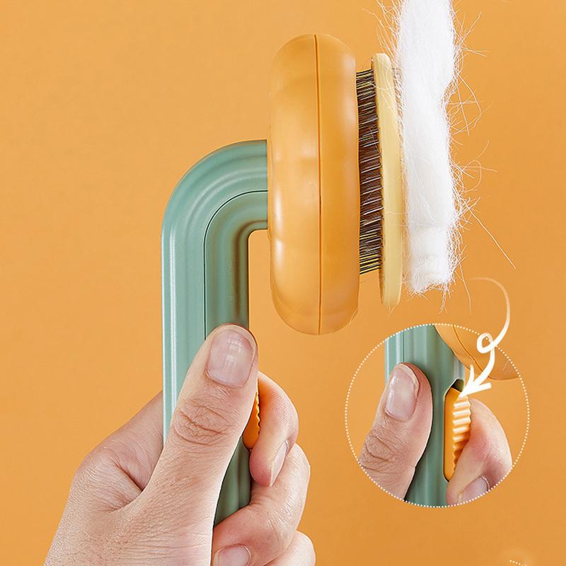 Pumpkin Pet Brush Self Cleaning Slicker Brushes for Shedding Dog Cat Grooming Comb Removes Loose Underlayers and Tangled Hair