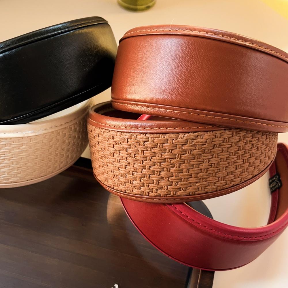 New  Retro PU Leather Hairbands Wide Turbans Non-slip Hoop Headband Elegant Hair Accessories Women Girls Fashion Items Gifts