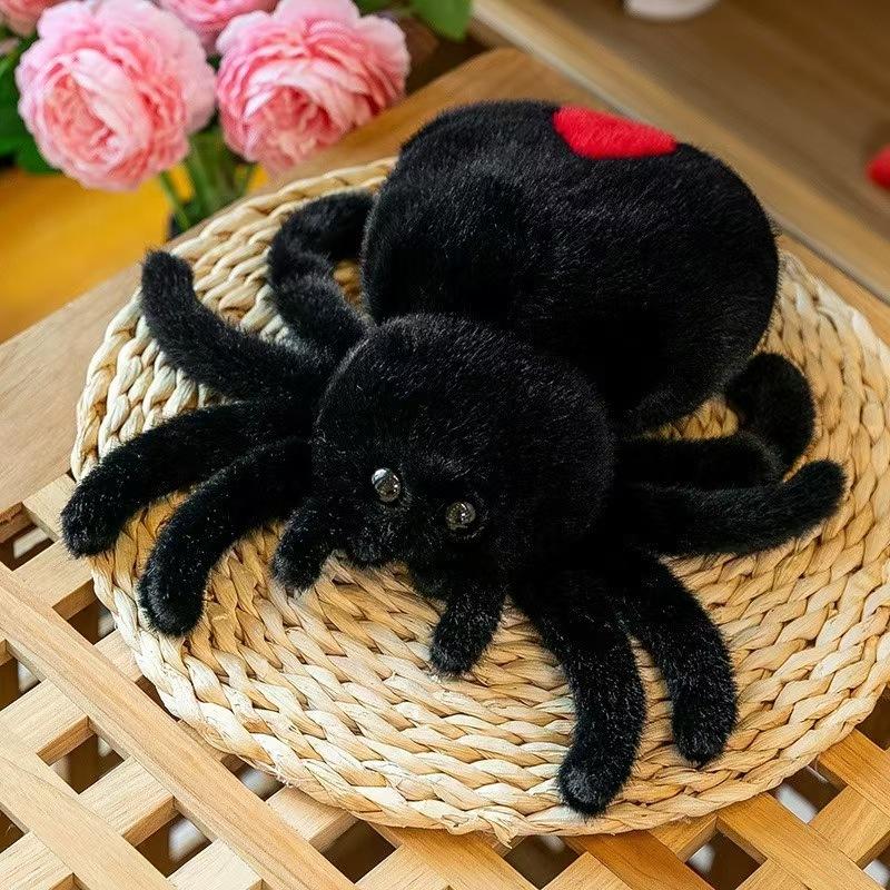 Red Tail Spider Plush Toy Simulated Insect Doll Festival  Funny Tricky Festival
