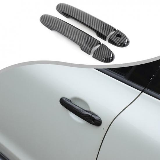 Carbon Fiber ABS Outer Door Handle Cover Trim For Nissan Juke 2011-