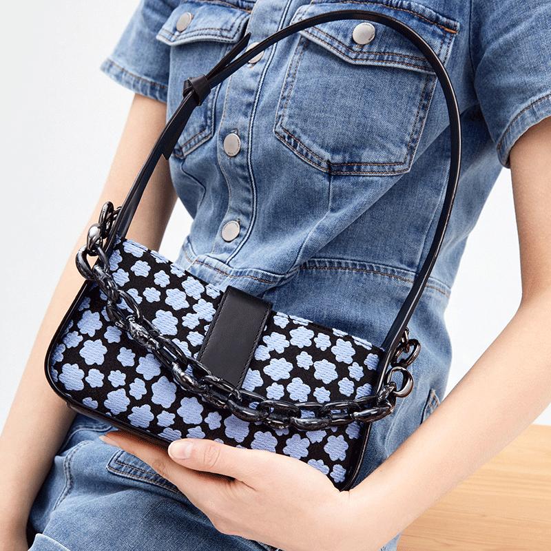 New CHARLES&KEITH Cow Leather Shoulder Bag Crossbody Bag By Small CK Women's Taupe Gray-Brown/Green/Blue SL2-50270847