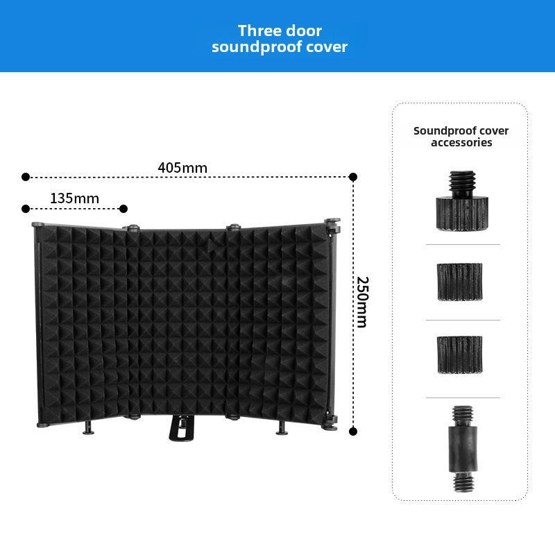 Soundproof Microphone Cover: Noise-Reducing Folding Windscreen for Studio Recording