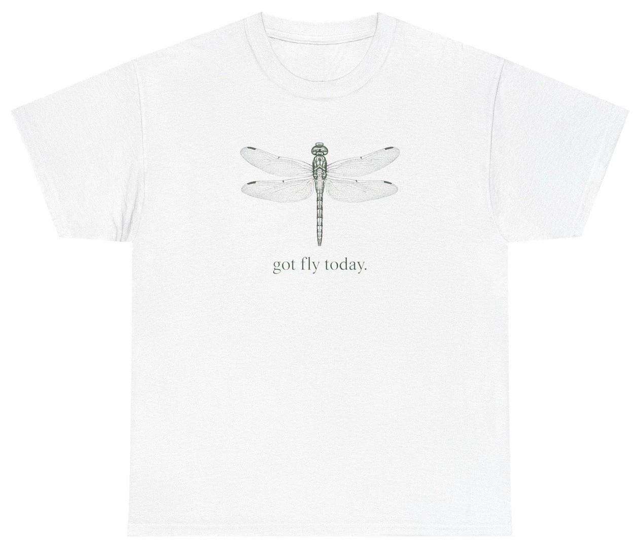 Got Fly Today T Shirt Funny Dragonfly Pun Graphic Tee L
