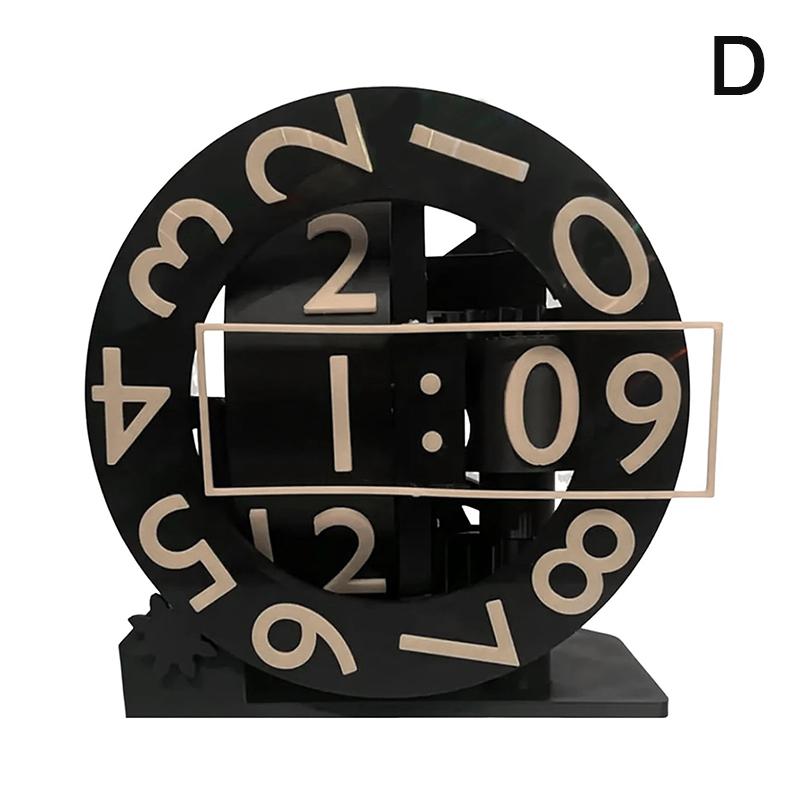 3D Printed Triaxial Clock With Rotating Numeric Display Pla Digital Clock Living Room Desktop Digital Clock Home Decoration