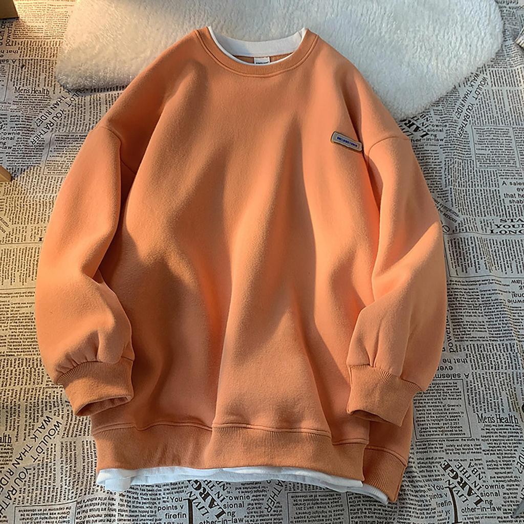 Spring And Autumn Top Fake Two Piece Hoodie Top Couple's Dress Style Lazy