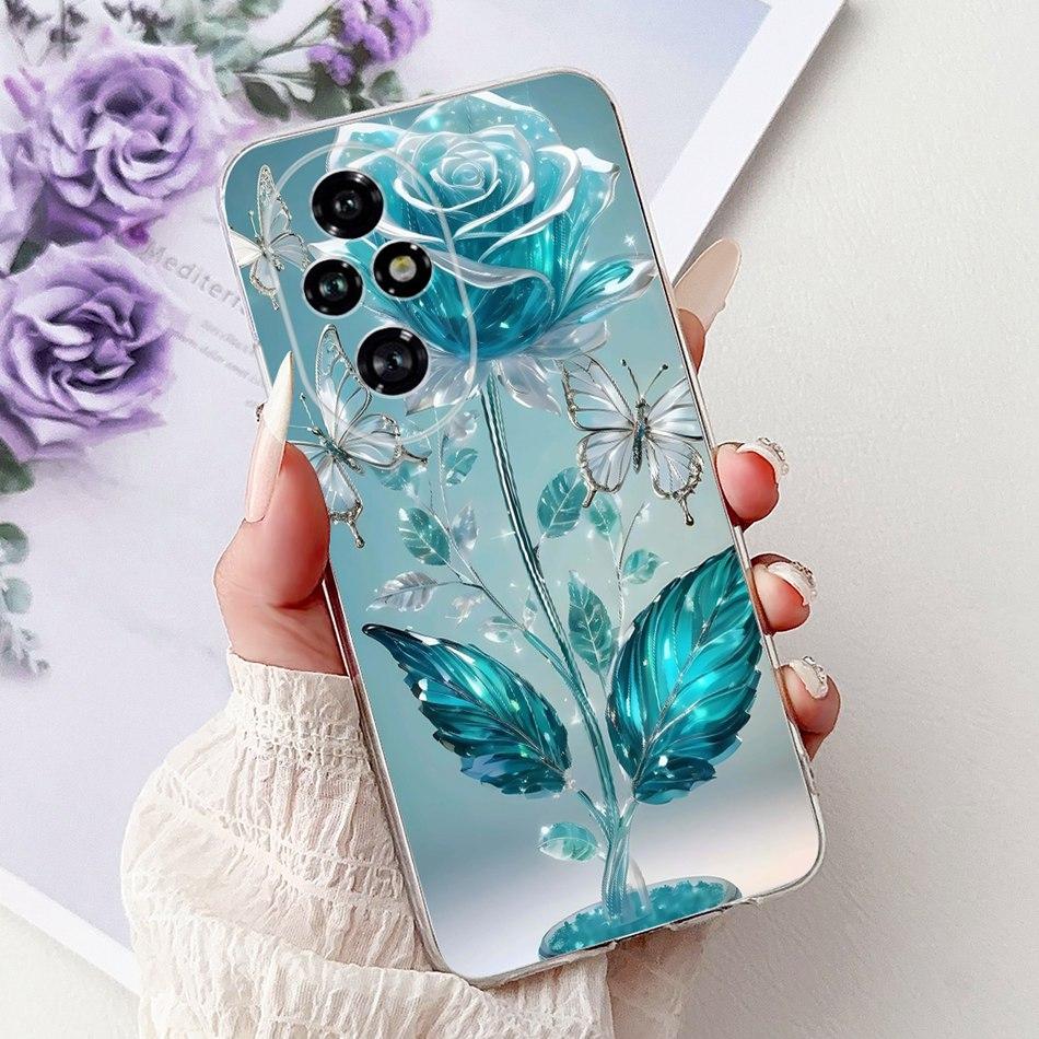 For Honor 200 Pro Honor200 Elegant Floral Butterfly Phone Case For Honor 200 200Pro Soft Silicone TPU Cases