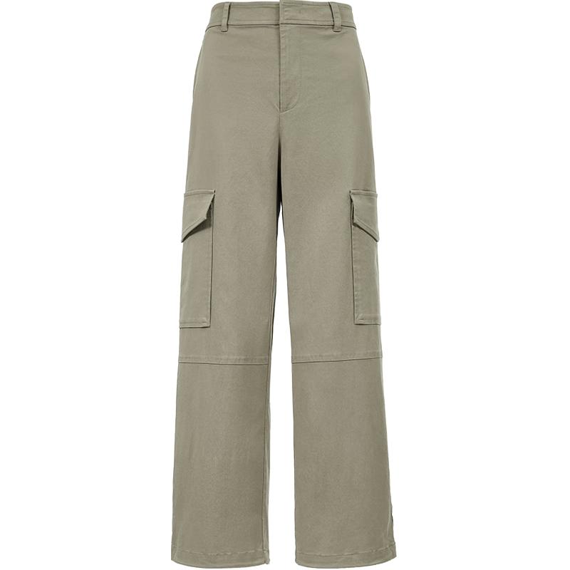 Veromoda Women's 2025 Summer Wide-Leg Casual Pants with Flap Pockets