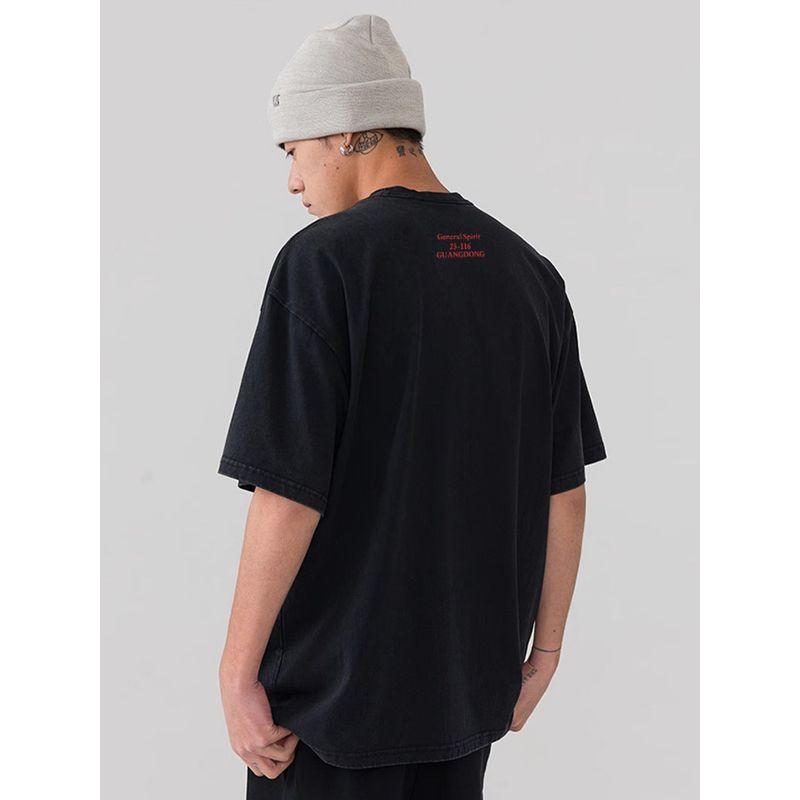 Wassup Heods Trendy Brand Large W Letter Casual Short-Sleeve T-Shirt for Men and Women, Summer American Street Style Versatile Couple Outfit