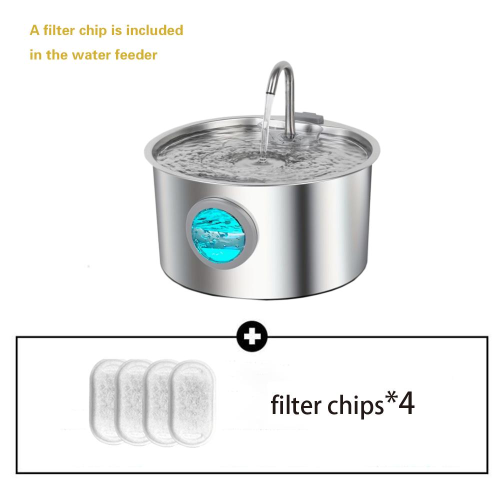 ZYFeeder 2.2L Cat Auto Drinking Water Dispenser Smart Dogs Fountain Pet Water Dispenser Feeder Window Stainless Steel Water Bowl