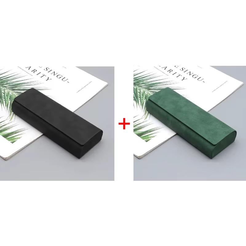 1/2pcs Simple Leather Eyewear Case Optical Retro Myopia Glasses Sunglasses Storage Box Fashion for Men and Women