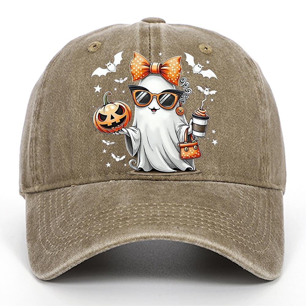 Bat Ghost Printed Baseball Hat for Men and Women Outdoor Sports Sunscreen Hat Halloween Festival Party Decoration Hat