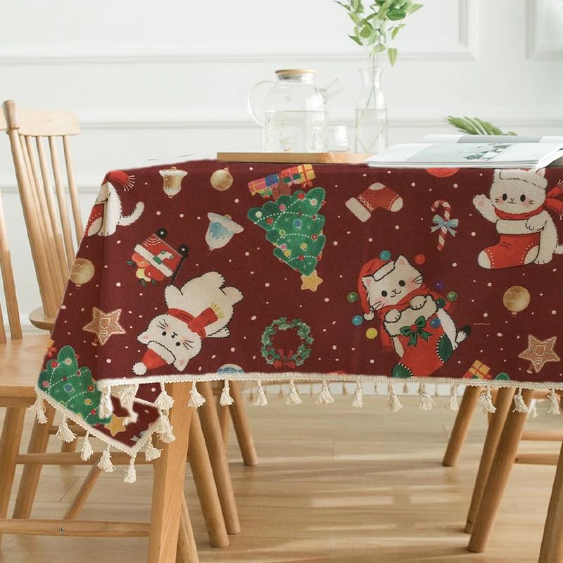 0.5m/1m/5m Cartoon Christmas Snowman Printed Fabric for Sewing Sofa Cover Apron Curtain Tablecloths Christmas Decorative Fabrics
