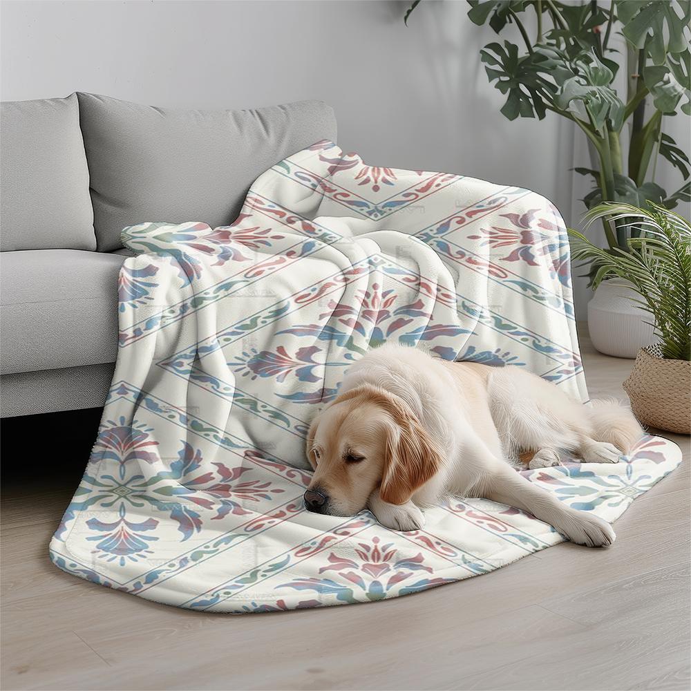 Floral Pattern Blanket Microfiber Flannel Cover Blanket Bedroom Living Room Sofa Soft And Comfortable Home Decoration