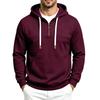 Men S Casual Half Zip Hooded Sweatshirt Basic Style European Size Autumn