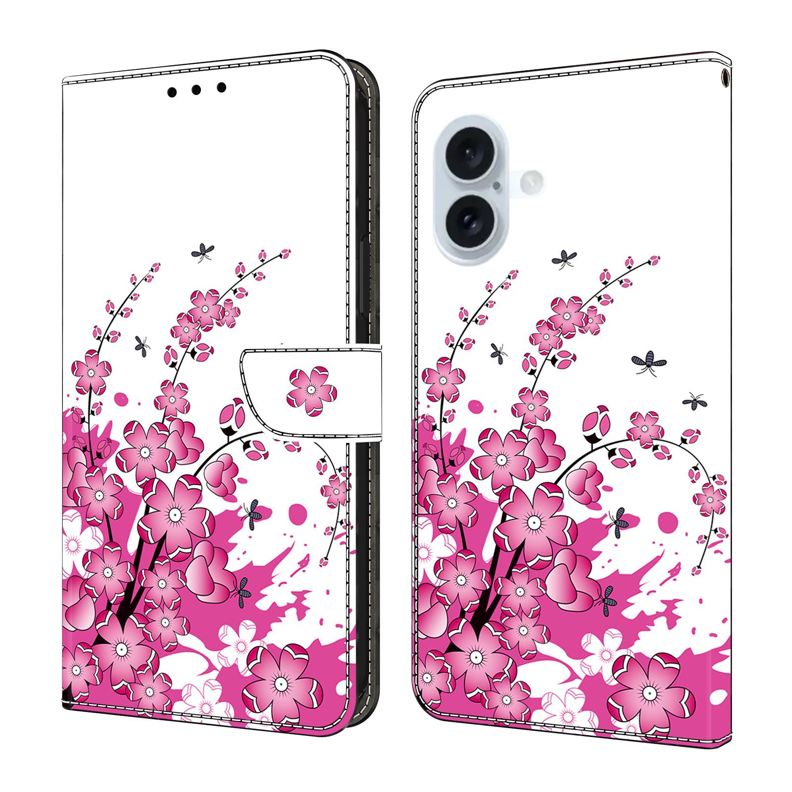 Для iPhone 17 Чехол Кожаный кошелек Чехол для телефона с подставкой Flower Vine