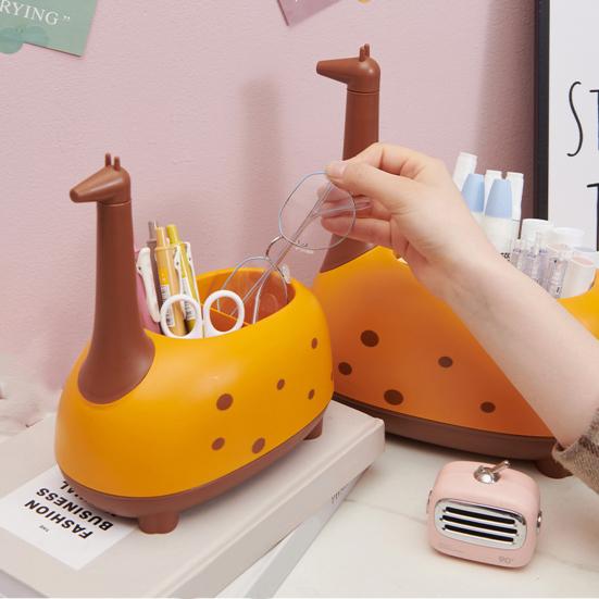 Giraffe Shape Pen Holder Kids Adults Multi-Functional Desk Organizer Large Capacity Storage Decorative Stationery Holder