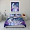 Dreamlike Castle Floating On Crescent Moon Duvet Cover Set With 3D Printing Design Soft Polyester Bedding Set All-Season Comfort