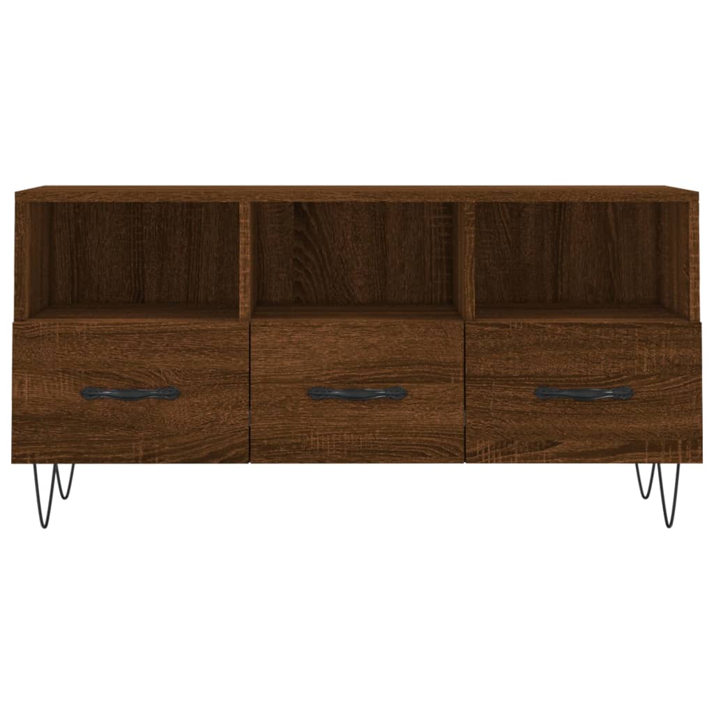 TV Stand Brown Oak Effect 102 x 36 x 50 cm Particleboard