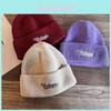 Fashion Letter Embroidery Neutral Casual Warm Knitted Hat For Winter Adults And Teens With Embroidered Ear Protection