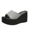 Sponge Cake, Thick Bottom Slope and Fish Mouth Breathable One-word Beach Sandals