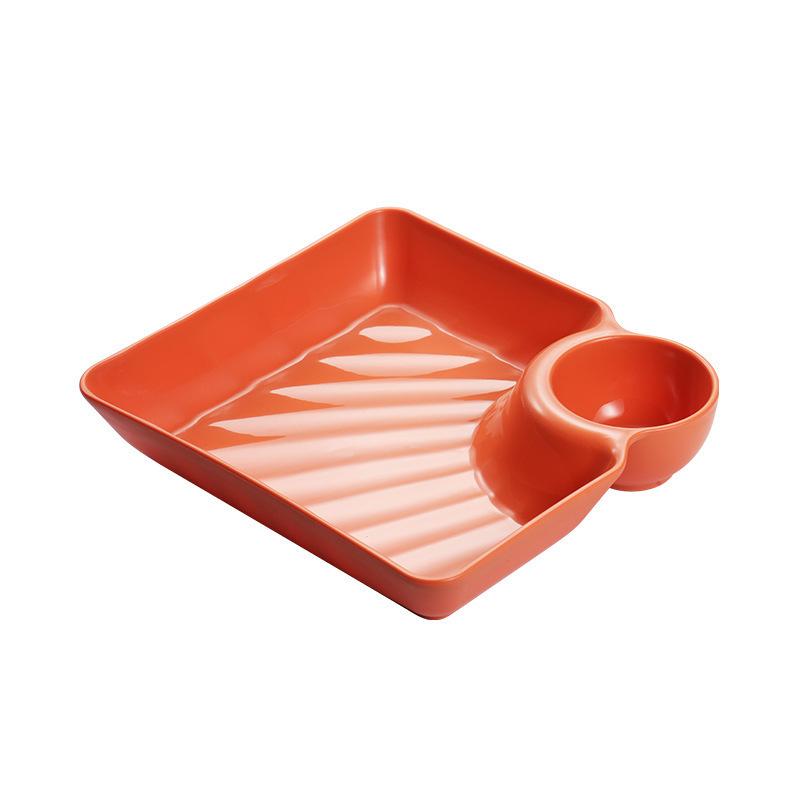 White Plastic Serving Tray Compatible for Sushi,Appetizers & Party Platters-Heavy-Duty Rectangular Snack Plate with Nigiri & Sections for Restaurants