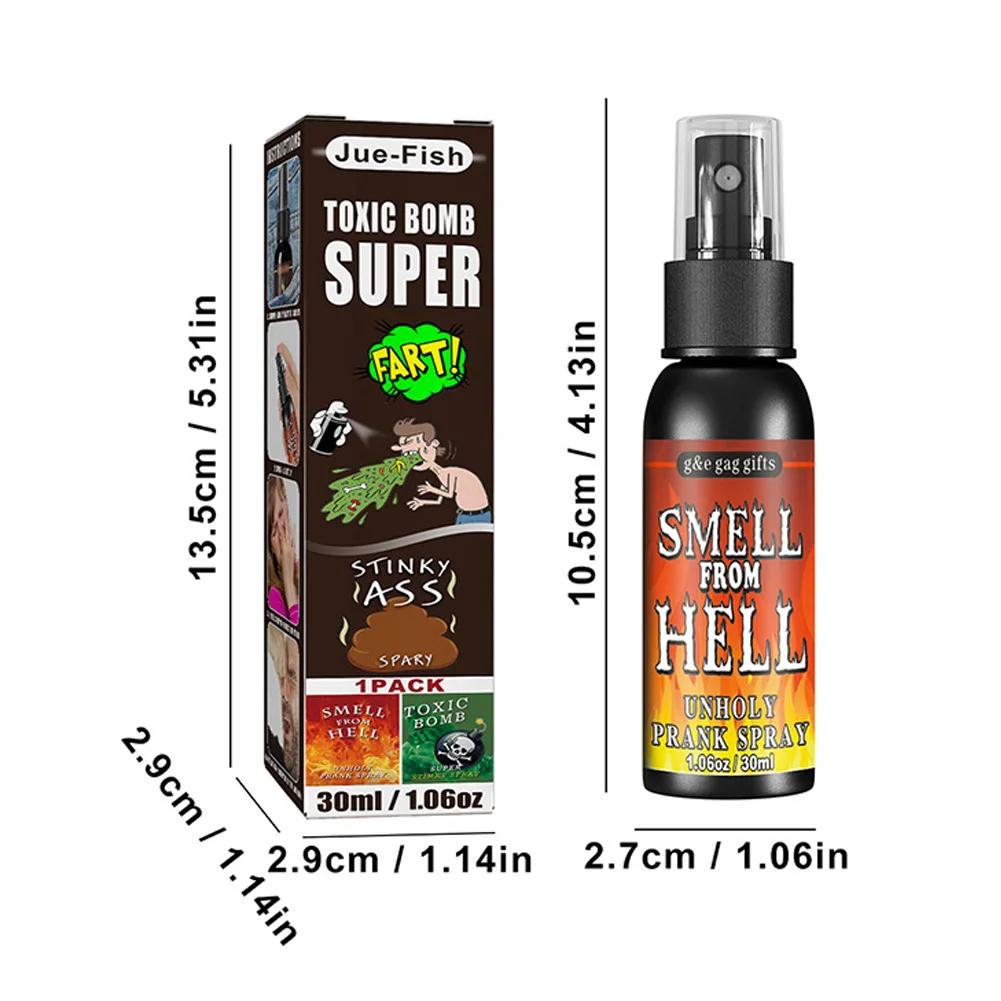 6pcs-1pcs 30ml Halloween Props Liquid Fart Spray Non Toxic Stink Bomb Ass-Smelly Stinky Gas Prank Toy Joke Party Supplies