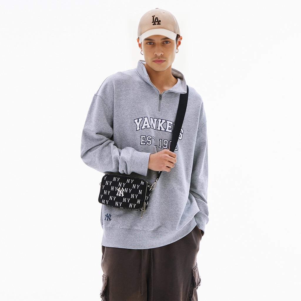 New MLB Cotton And Polyester Blend One Shoulder Handbag Crossbody Bag Regular Unisex Black 3ACRS014N-50BKS