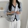 IELGY Casual Personality Pleated Drawstring Lace-up Nylon Lazy Wind Underarm Messenger Bag Ins