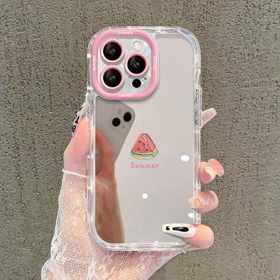 Applicable To Apple 15 Mobile Phone Case Iphone14promax Summer Oil Painting Watermelon 13 Mirror 12 Full-inclusive Lens Xs