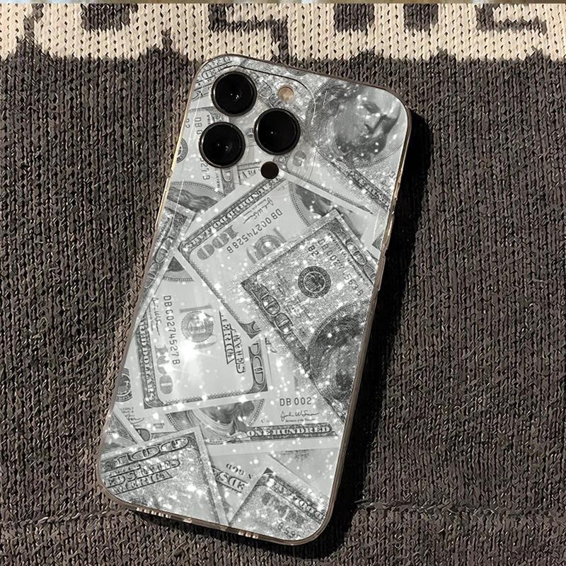 Girly Sparkly Dollar Transparent Phone Case For iPhone 16E 16 15 14 13 12 11 Pro Max Mini X XS XR 7 8 Plus SE2 Shockproof Cover