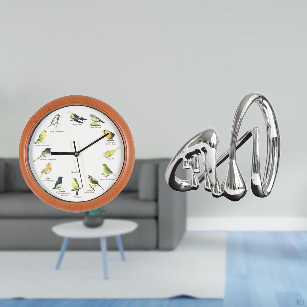 Melodic Sculpture Wall Clock Abstract Bird Art Minimalist Hanging Decor for Room Home Housewarming