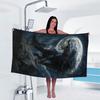 1pc Wolf Print Towel Sports Quick-Drying Super Absorbent Camping Towel Super Soft Lightweight Gym Swimming Yoga Beach Towel