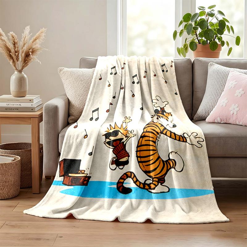 Coperta Calvin e Hobbes Coperta di Flanella Morbida Accogliente Peluche Coperta da Divano Letto Leggera Decorazione per la Casa