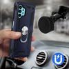 Case for Samsung A32 5G (6.4") Navy Blue Ring Stand Metal Edge Silicone Metal Plate On Back Elegant Design