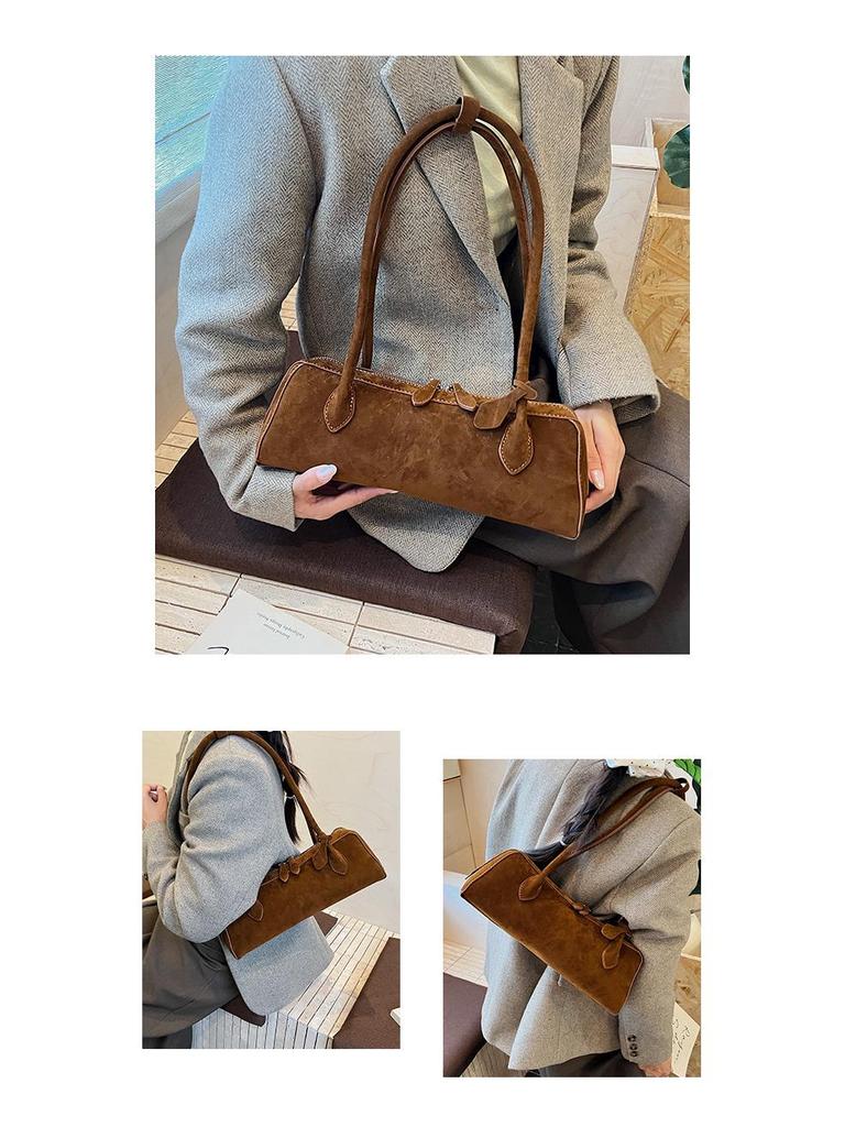 Vielseitige Wildleder-Schultertasche mit großer Kapazität und modischem Design