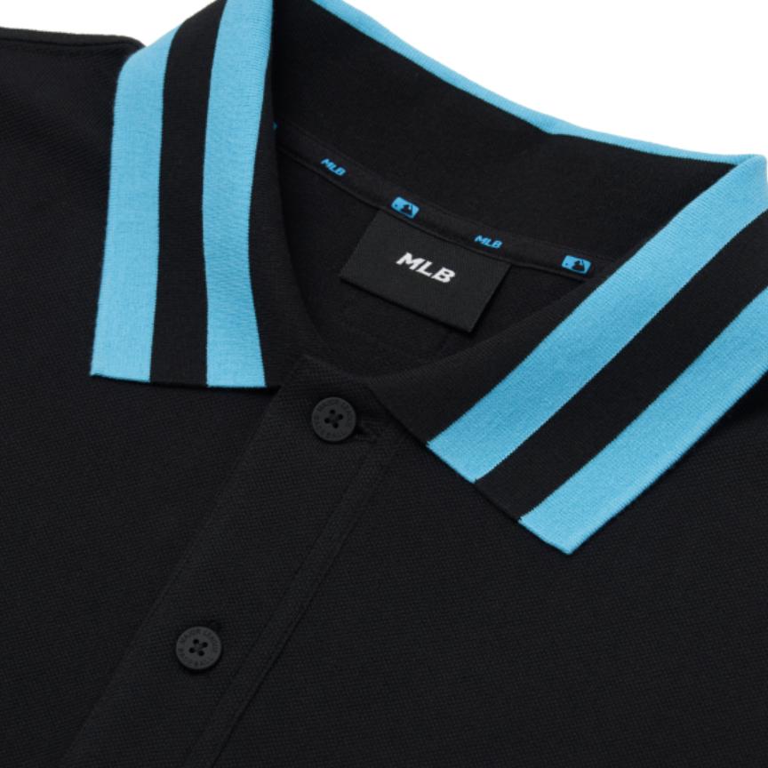 New MLB Polo Shirts Unisex Black 3APQB0724-07BKS
