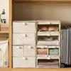 Drawer Cotton Linen Storage Box Thickened Transparent Wardrobe Organizer Washable Odorless Fabric Bin Layered MultiPurposeBasket