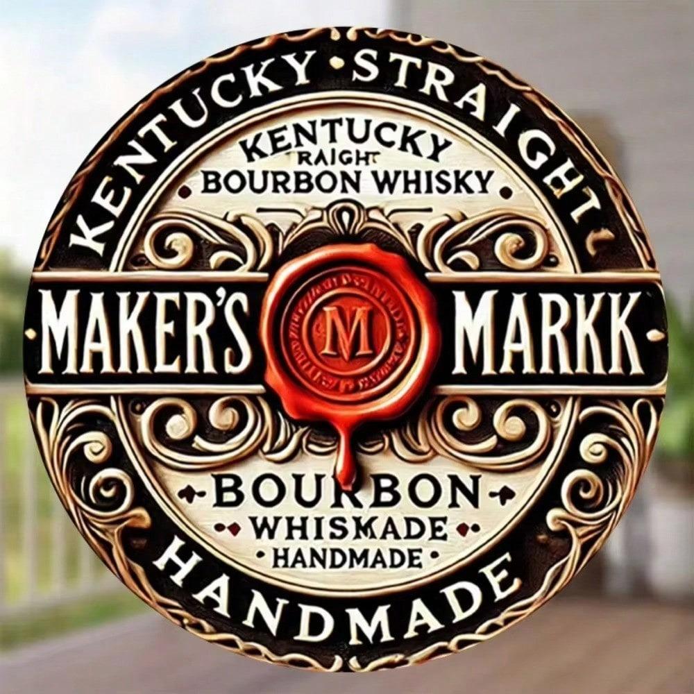 Rundes Metallschild Bar Pub Man Cave Vintage Whiskey Dekor
